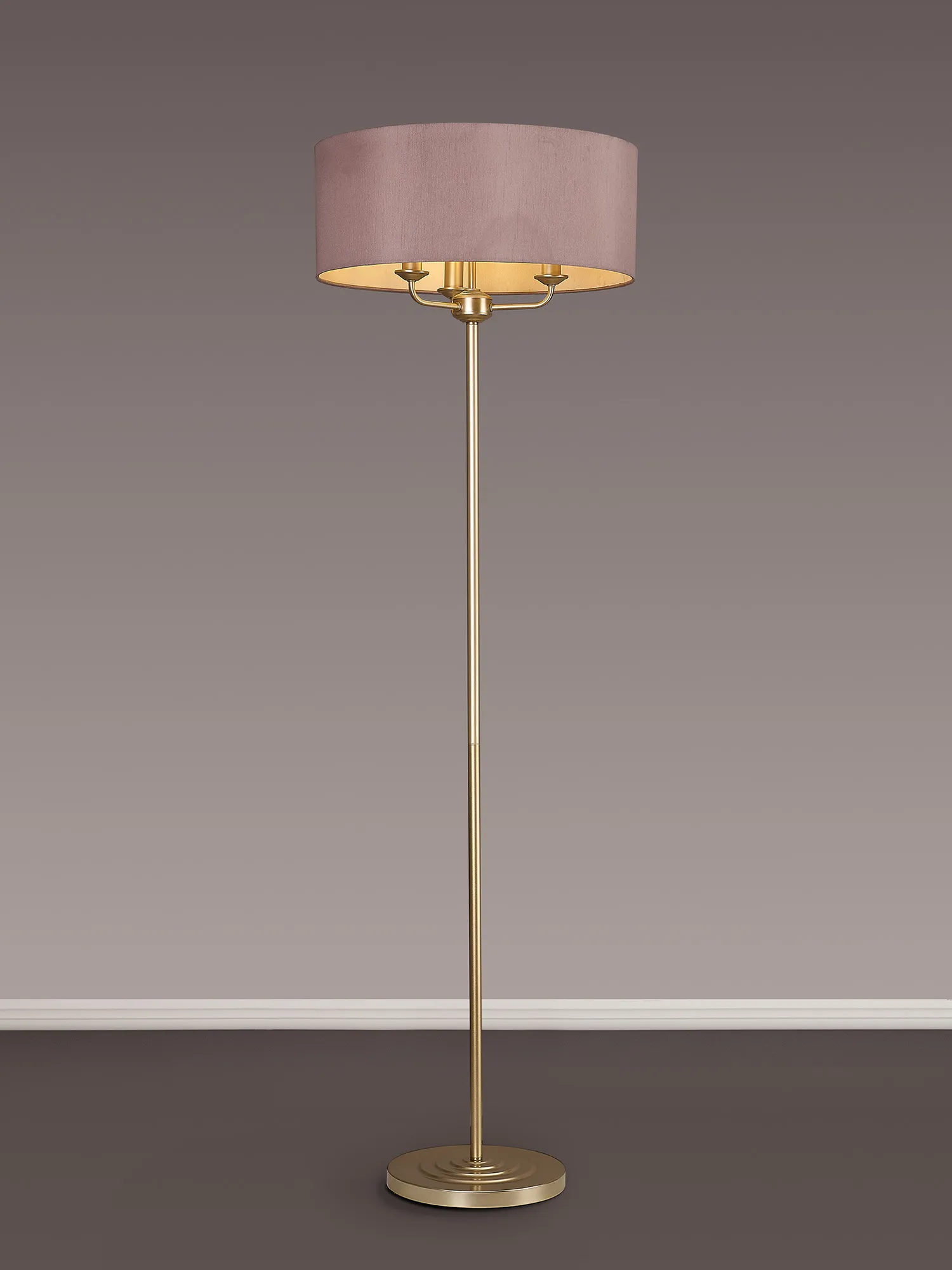 Banyan 45cm 3 Light Floor Lamp Champagne Gold; Taupe DK1004  Deco Banyan CG TA